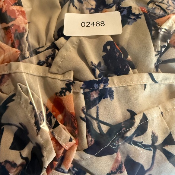 Jules & Leopold Womens Top Size M Semi Sheer Floral Long Sleeve V Neck Blouse - Picture 6 of 6